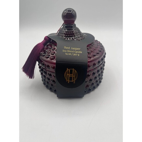 Red Jasper Soy Blend Candle 14 Oz. House of Harlow 1960 New HTF Tassel Charm - Picture 1 of 11
